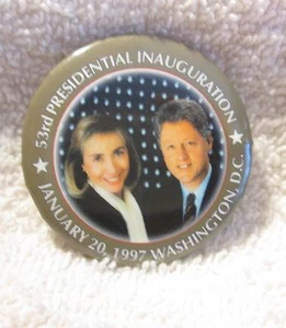 Pin de inauguración presidencial Bill Clinton - Bill y Hillary - Imagen 1 de 1