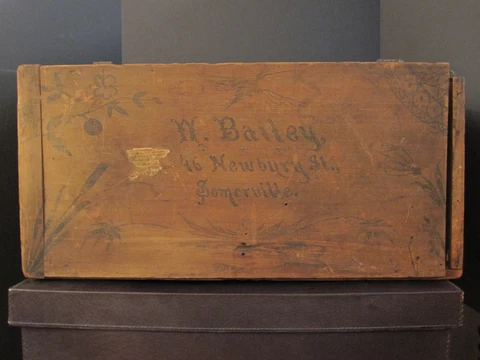 ANTIQUE VICTORIAN AMERICAN FOLK ART PAINTED TRUNK BAILEY SOMERVILLE MA BOSTON Cover