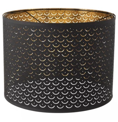 IKEA NYMO 17” Pendant Lamp Shade Black/Gold Cutout Drum – Open Box 003.772.10 - Image 1 of 4