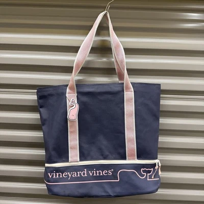 Vineyard Vines Tote Bag Womens Large Navy Pink Whale Beach Pool Target Collab - Image 1 of 4