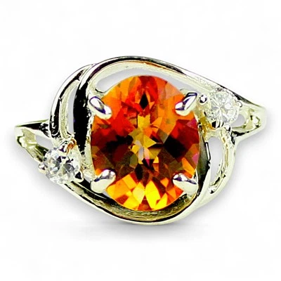Twilight Fire Topaz (Quantum Cut), 925 Sterling Silver Ladies Ring, SR021 - Image 1 of 4