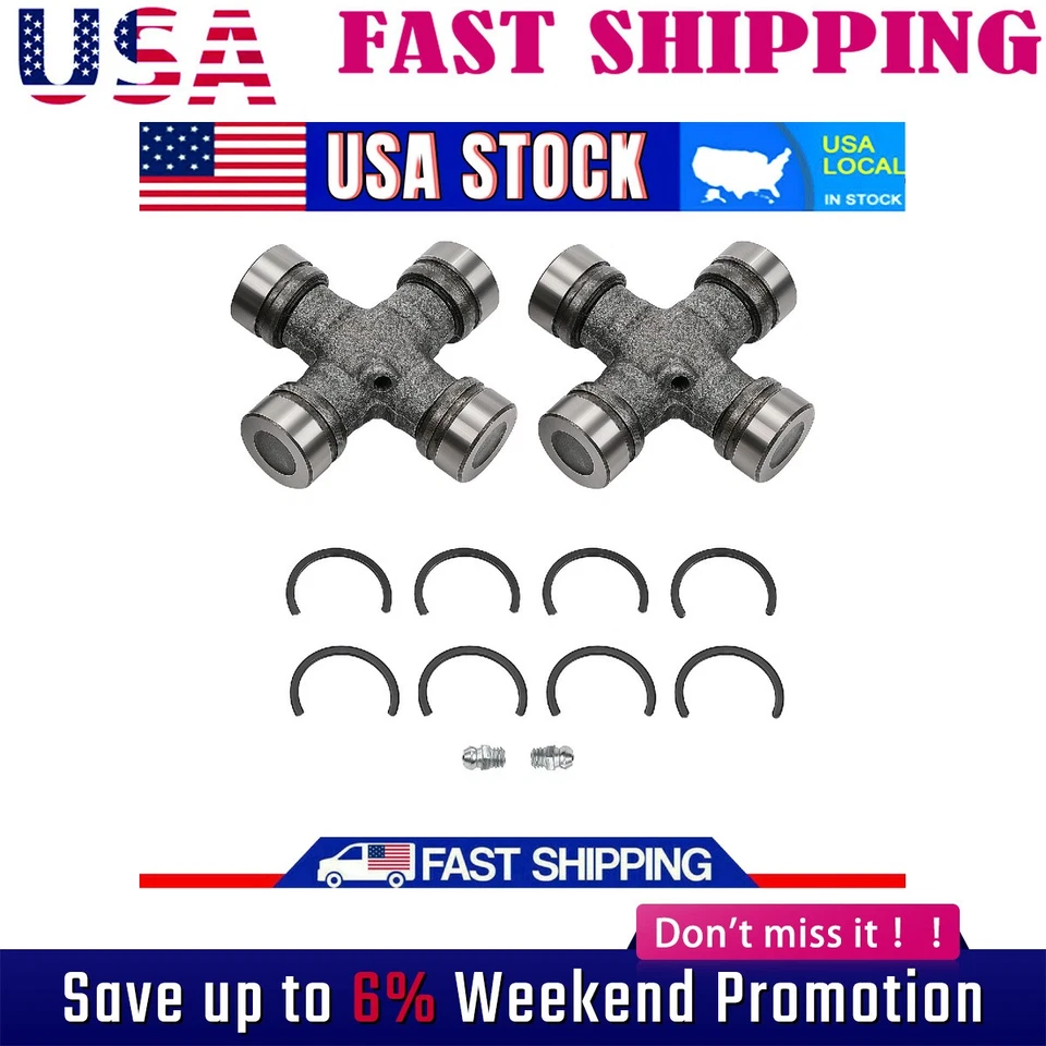 2pcs Premium Driveshaft Universal Joints Pair Front Rear Moog 534G Kqxgtmgwmlhsq - Image 1 of 4