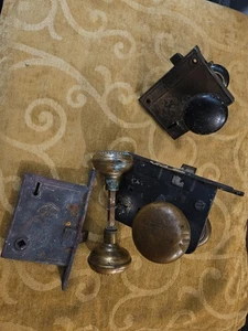 Lot of Antique Door Hardware Door Knobs Mortise Locks Corbin, etc. - Picture 1 of 17