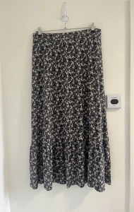 Gonna mare donna taglia UK 14 viola floreale guida maglia leggera maxi - Foto 1 di 9