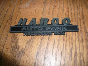 HARCO AUTO Dealership Emblem Logo Tag Advertising Car Nameplate Dealer Metal - Picture 1 of 2