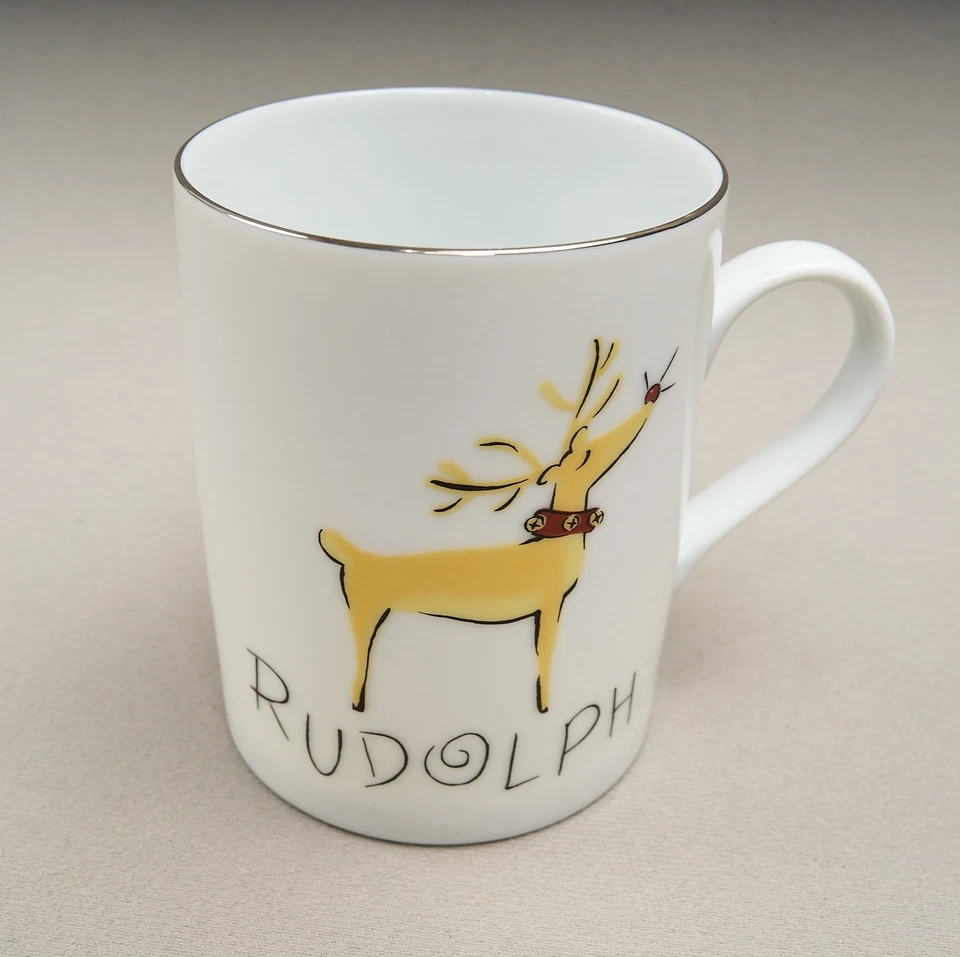 Taza de café Pottery Barn Rudolph el reno nariz roja 12 oz Navidad Japón Foto 1 de 4