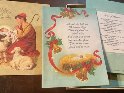 Lot 12 One Dozen Vintage 1978 Guideposts Magazine Christmas Holiday Cards USA  - Image 1 of 4