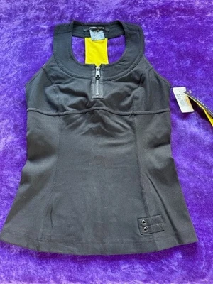 Новый с ярлыками Andrew Marc женщин размер S черный желтый производительности Майка  - Изображение 1 из 3