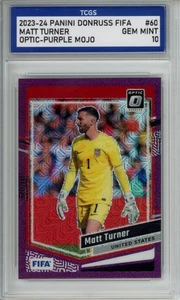2023-24 PANINI DONRUSS FIFA OPTIC-PURPLE MOJO #60 MATT TURNER /25 TCGS 10 - Picture 1 of 2
