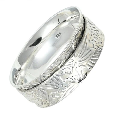 Meditation Spinner Ring Gift For Women Solid Silver 925 Sterling HandmadeTSR1190 - Image 1 of 4