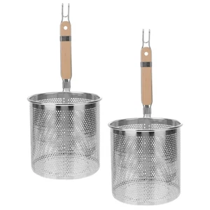 2 Pcs Stainless Steel Kitchen Screen Fine Mesh Colander Noodle Strainer - Picture 1 of 12