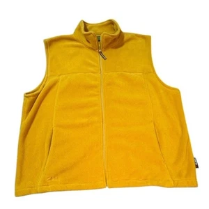 Cabela's Fleece Vest Yellow 2XL Tall Full Zip - Picture 1 of 8