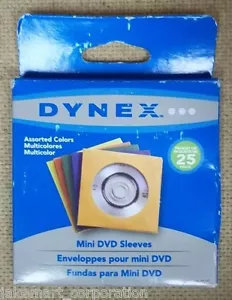 Dynex DX-JW107 Mini DVD Hüllen verschiedene Farben 25 Stück - Bild 1 von 2