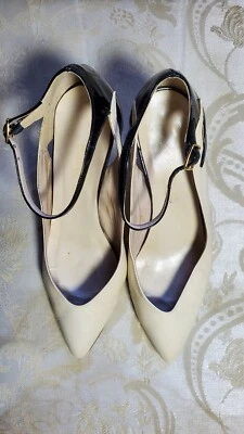 Enzo Angiolini EA Canasta D'Orsay 3.5" Tacones Talla 7.5 Negro/Crema Foto 1 de 4
