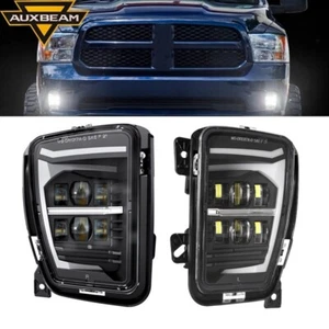 AUXBEAM Front Bumper LED Fog Lights w/ DRL Lamp Kit For Dodge Ram 1500 2013-2018 - Foto 1 di 12