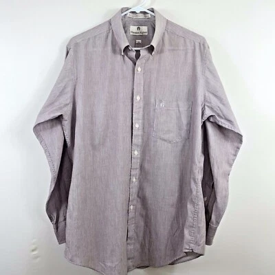 Etienne Aigner Burgundy/White Stripe Dress Shirt Size 16  32/33 - Image 1 of 4