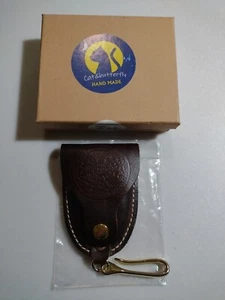 Cat& Butterfly Hand Made Leather Key / Coin Purse With Mayan Calendar - Picture 1 of 5