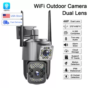 KERUI 4MP WiFi Kamera Dual Lens Wireless PTZ Kamera Outdoor 360° Überwachungskamera - Bild 1 von 14