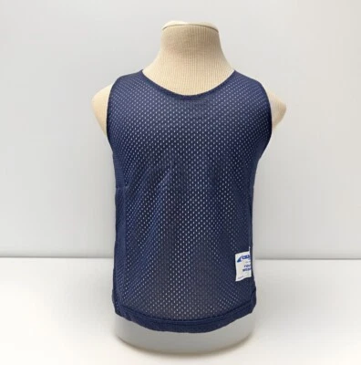 Camiseta deportiva de baloncesto juvenil mediana azul marino blanca reversible práctica malla tanque Champro Foto 1 de 4