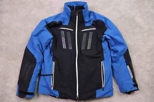 Spyder Jacket Mens Large Monterosa GTX Ski Black Blue Goretex - Picture 1 of 21