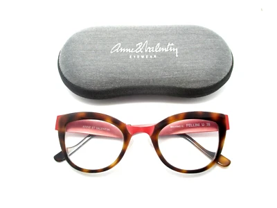 ANNE et VALENTIN FELLINI U78 Eyeglasses Tortoise Red Cat Eye Frame France - Image 1 of 4