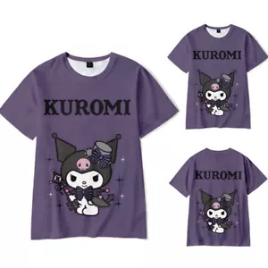 Kuromi Anime T-shirt Lady Cartoon T Shirt Tops Blouse Short Sleeve Basic Tee UK - Picture 1 of 9