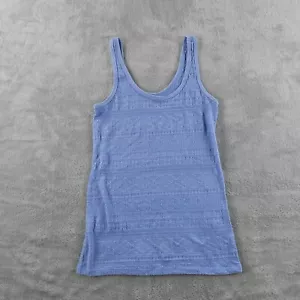 Serenity Tank Top Girls Medium Blue Textured Geometric Stretch Casual - Picture 1 of 10