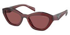 Prada PR Sunglasses Red Transparent/Red / Dark Violet 52mm New 100% Authentic