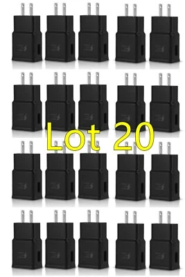 20PK Adaptive Fast Charging Wall Charger Adapter Fit Samsung GalaxyS7 S8 S9 S10e - Image 1 of 4