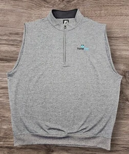 FJ Footjoy Men's XL Grey 1/4 Zip Golf Jersey Vest w/ Logo - Picture 1 of 6