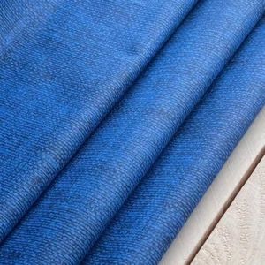 Royal Blue Color Basket Weave Pattern Fabric - Sold by the Yard - Picture 1 of 3