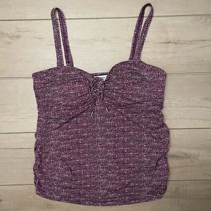 Motherhood Maternity Tankini Swimsuit Top Size L Magenta Pink - Picture 1 of 9