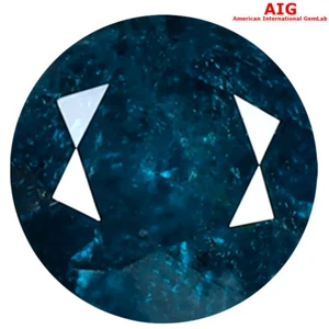 1,50 ct CERTIFICADO AIG FORMA REDONDA (7 X 7 MM) DIAMANTE AZUL VERDOSO GENUINO - Imagen 1 de 4