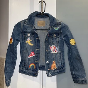 Levi Strauss & Co. Girls Denim Jacket with patches Small - Picture 1 of 11