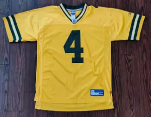 Green Bay Packers NFL - Reebok Vintage On Field Brett Favre Gold Jersey - Mens L - Picture 1 of 4