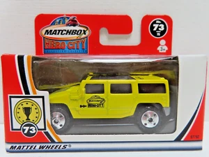 RARE LOGO VINTAGE 2002 MATCHBOX HERO CITY CAR 73 HUMMER H2 SUV CONCEPT MINT BOX - Picture 1 of 8