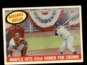 1959 Topps #461 Baseball Thrills Mantle Hits 42nd Homer For Crown EX-MT - Bild 1 von 2