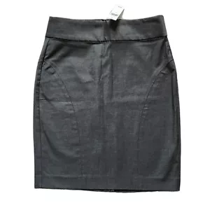 NUEVO CON ETIQUETAS Falda Lápiz Banana Republic Talla 2 Gris Elastizada Negocios Informal Preppy Oficina - Imagen 1 de 13