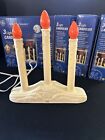 Set of Four  3 Light Christmas Candle Candolier GE 2003 Works Bulbs And Boxes