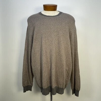 Taso Elba Mens Grandpa Sweater Elbow Patch Crew Neck Cashmere Blend Sz XXL NWT - Image 1 of 4
