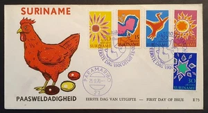 Sellos de Surinam 1970 Caridad Pascua Primer Día Cubierta Raro Cachet - Imagen 1 de 2