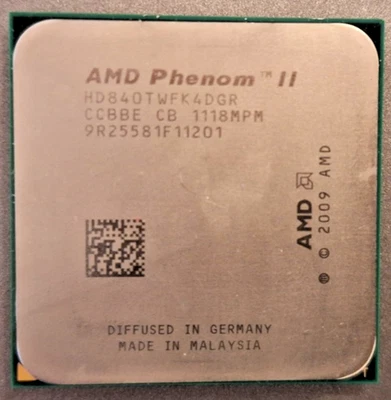AMD Phenom II X4 840T 2.9GHz AM2+ AM3 4-Core Quad Processor HD840TWFK4DGR TESTED - Image 1 of 3