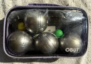 OBUT PETANQUE BOCCE BOULES 4 METAL BALL GAME CASE VTG RULES FRANCE-AS PICTURED - Picture 1 of 16