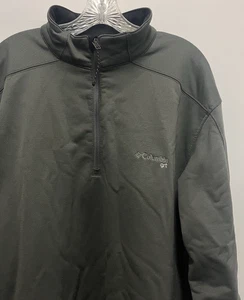 Columbia GRT Pullover Mens 2XL Omni Dry Sweatshirt Gray 1/4 Zip Fleece Polyester - Picture 1 of 15