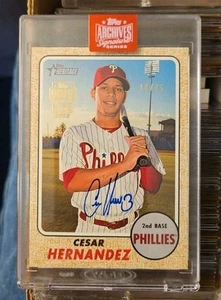 2019 Topps Archives Signature Series CESAR HERNANDEZ Phillies AUTO 18/45 - Picture 1 of 4