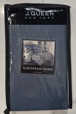 J. Queen New York CARINA European Sham 26" x 26" SOLID BLUE NEW - Image 1 of 4