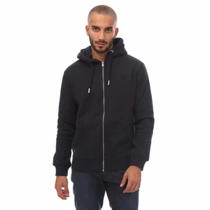 Men's Superdry Vintage Logo Embroidered Zip Hoodie in Blue - Picture 1 of 4