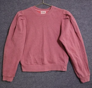 Etica Pullover Damen XS rosa mauve Grenadine Plissee Ärmel Rundhalsausschnitt ethisch hergestellt in einwandfreiem Zustand - Bild 1 von 4