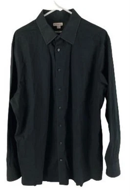 Merona Men's XL Black Slim Fit Button-Up Dress Shirt Long Sleeve Casual Wear - Image 1 of 4