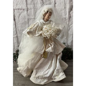 Vintage Ornate RR Roman Paper Mache Bride 13” Christmas Wedding Decor  - Picture 1 of 8